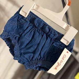 Cat & Jack Denim Baby Bloomers - Infant/Toddler Shorts Size 6/9 Months, NWT
